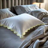 400TC Reverse U Shape Embroidery Cotton Solid Euro Sham