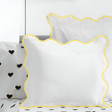 400TC Cotton Scallop Embroidery Sateen Solid Euro Sham