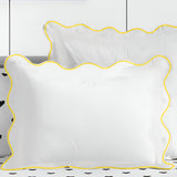 400TC Cotton Scallop Embroidery Sateen Solid Pillow Sham