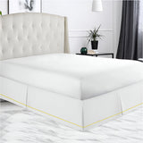 400TC Sateen Solid Cotton Single Embroidered Border Tailored Bed Skirt
