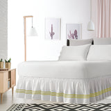 400TC Sateen Solid Cotton Triple Embroidered Wrap Around Bed Skirt