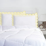 400TC U Shape Scallop Embroidery Cotton Solid Pillow Sham