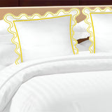 400TC U Shape Scallop Embroidery Cotton Solid Euro Sham
