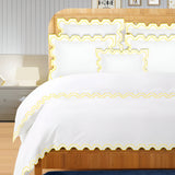 400TC Zig & Zag U Shape Embroidery Cotton Duvet Cover Set