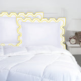400TC Zig & Zag U Shape Scallop Embroidery Cotton Solid Pillow Sham