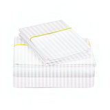 400TC Single Embroidery Sateen Stripe Cotton Sheet Set
