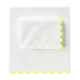 Allena 400TC Cotton Scallop Embroidery Sateen Microcheck Sheet Set