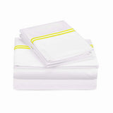 500TC Cotton Double Embroidery Sateen Solid Sheet Set