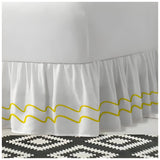 400TC Cotton Double Wavy Embroidered Gathered Bed Skirt