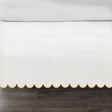 Allena 400TC Sateen Microcheck Cotton Scallop Embroidery Tailored Bed Skirt