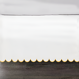 Allena 400TC Sateen Solid Cotton Scallop Embroidery Tailored Bed Skirt