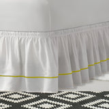 400TC Sateen Solid Cotton Single Embroidered Wrap Around Bed Skirt