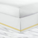 400TC Sateen Solid Cotton Triple Embroidered Tailored Bed Skirt