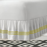 400TC Sateen Solid Cotton Triple Embroidered Gathered Bed Skirt