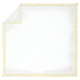 400TC Cotton Scallop Embroidery & Border Sateen Solid Duvet Cover Set