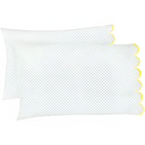 Allena 400TC Cotton Scallop Embroidery Sateen Microcheck Pillowcases (Set Of 2)