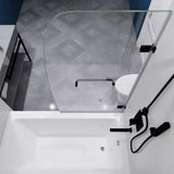 Grand Series 30 in. x 55 in. Frameless Hinged Tub Door with Clear Tempered Glass and Tsunami Guard