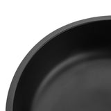 Allegro Series 17 in. L x 17 in. W Round Bathroom Vessel Sink in Matte Black Finish Glass with Chrome Pop-Up Drain