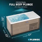 4-6 Person Electric Rock Heater Outdoor Barrel Panoramic Cedar Sauna with 1-Person Chestnut Cold Plunge & 1-Hp Chiller