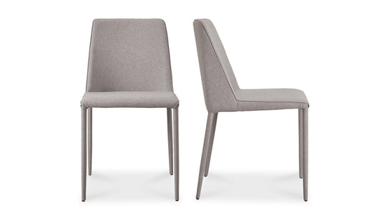 Nora Fabric Dining Chair Light Grey - Set Of Two