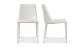 Nora Dining Chair White Vegan Leather - Set Of Two