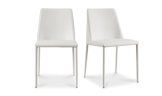 Nora Dining Chair White Vegan Leather - Set Of Two