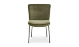 Early Dining Chair Faux Green Mohair-Set Of Two