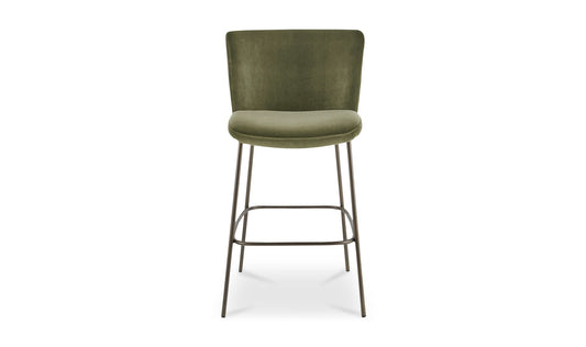 Early Bar Stool Faux Green Mohair