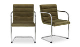 Pedro Dining Chair Green Mohair Set of Two