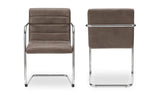 Pedro Dining Chair Dark Brown Leather Set of Two