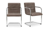 Pedro Dining Chair Dark Brown Leather Set of Two