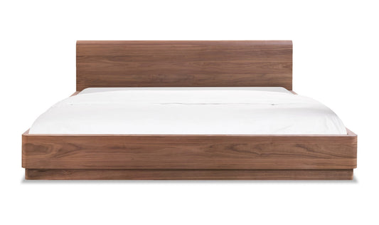 Round Off Queen Bed Walnut Brown