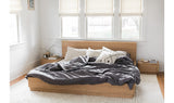 Round Off Queen Bed Light Oak Brown