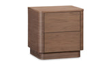 Round Off Tall Nightstand Walnut Brown