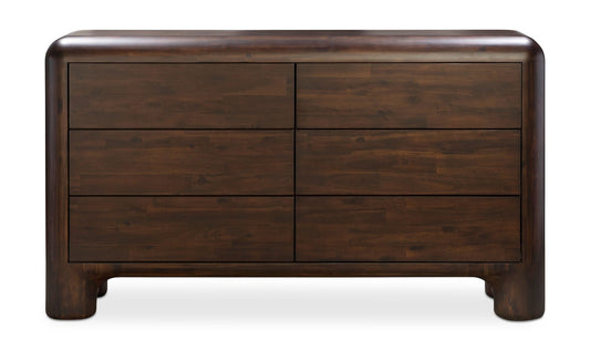 Rowan 6 Drawer Dresser Dark Brown