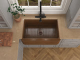 Venture Farmhouse Handmade Copper 33 in. 0-Hole Single Bowl Kitchen Sink in Polished Antique Copper