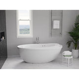 Leni Series 71 in. x 38 in. Jetted Whirlpool 54 Gallon Capacity Freestanding Bathtub with Reversible Drain in White