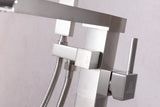 ANZZI Union Floor Mount Tub Filler (41" H), 2-Handle Control, 60" Hand Sprayer, Solid Brass, cUPC Certified, Various Finishes