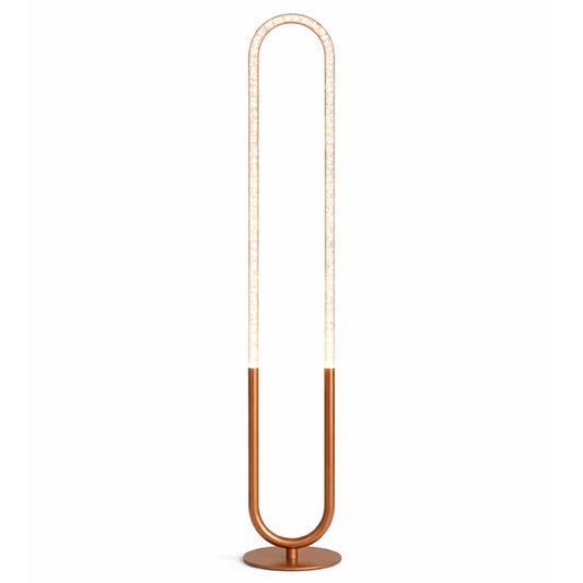 Zeon LED Floor Lamp Coarse Gold and Clear