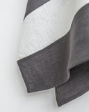 Zero-waste striped linen tea towel in Charcoal gray