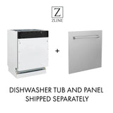 ZLINE Autograph 18" Dishwasher Stainless Door, Black DWVZ-304-18-MB