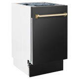 ZLINE Autograph 18" Dishwasher Black Stainless, DWVZ-BS-18-G