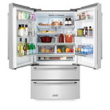 ZLINE Kitchen Package Refrigerator, Rangetop, Wall Oven, Microwave 4KPR-RT48-MWAWS