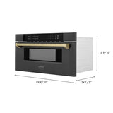 ZLINE 30" Microwave Drawer, Black Stainless, Bronze MWDZ-30-BS-CB