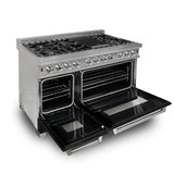 ZLINE 48" Bundle Range RAS-BLM-48 & Range Hood 8654BLM-48, 2KP-RASBLMRH48