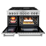 ZLINE Kitchen Package Refrigerator, Range , Range Hood , Microwave, Dishwasher 5KPR-RARH48-MWDWV