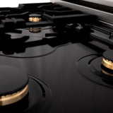 ZLINE 24" Autograph Dual Fuel Range, Stainless, Black accents, RAZ-24-MB