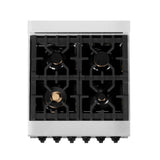 ZLINE 24" Autograph Dual Fuel Range, Stainless, Black accents, RAZ-24-MB