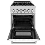 ZLINE 24" Professional Dual Fuel Range, Matte White Door, RA-WM-24