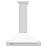 ZLINE 36" Stainless Hood, White Matte, Stainless Handle KB4STX-WM-36